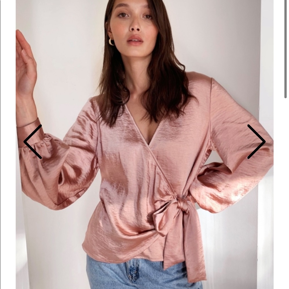 Satin wrap top